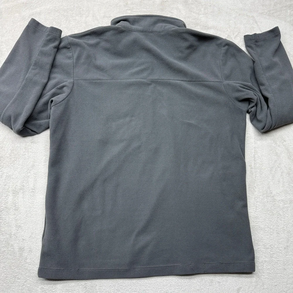 The North Face Pullover Mens Large‎ Grey Fleece Neon Green 1/4 Zip Outdoors